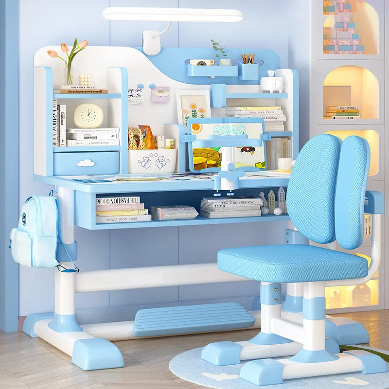 AOLIVIYA School Reading Room Desk Chair Set Kids Study Learning Table Classroom Table Write Student Home Age 6-12