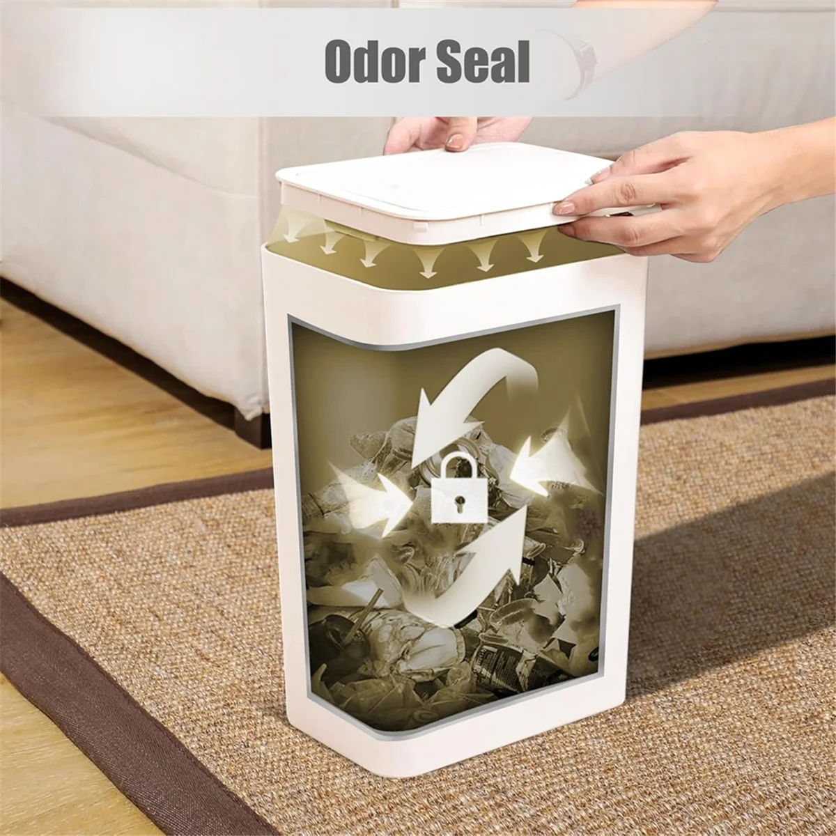 Nowy kosz na śmieci do łazienki z pokrywką, wąski pojemnik na odpady, mały kosz na śmieci z otwieraną pokrywką do kuchni, sypialni, salonu A