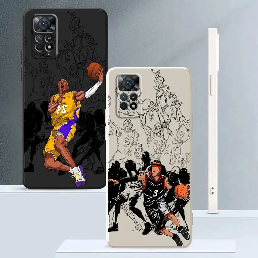 

Case for Xiaomi Redmi Note 10 11 Pro 11s 14 Pro Plus 13 12 ProPlus 10Lite 10 12s Soft Cover Basketball Star Cool