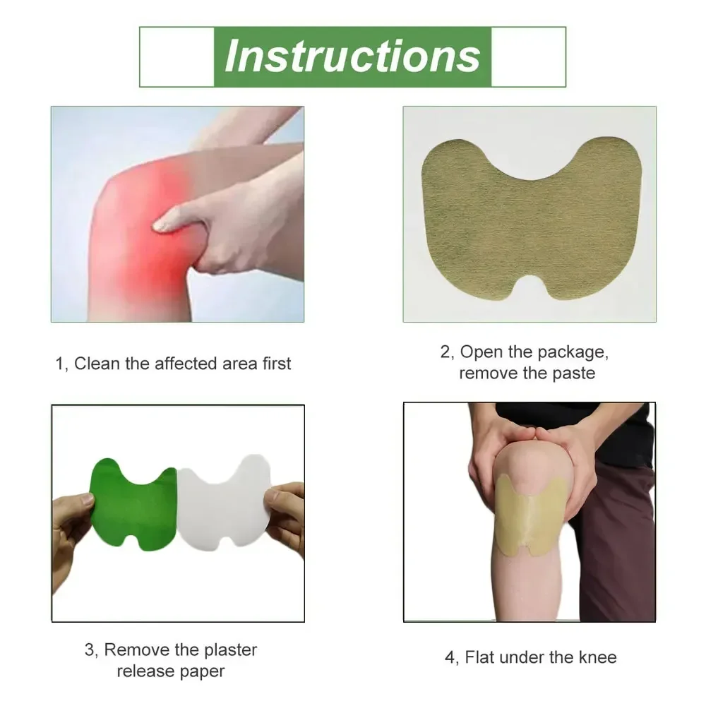 8-40pcs Wormwood Knee Pain Patch Muscle Joint Aches Chinese Medical Plaster Herbal Extract Joint Arthritis Self-heating Sticker