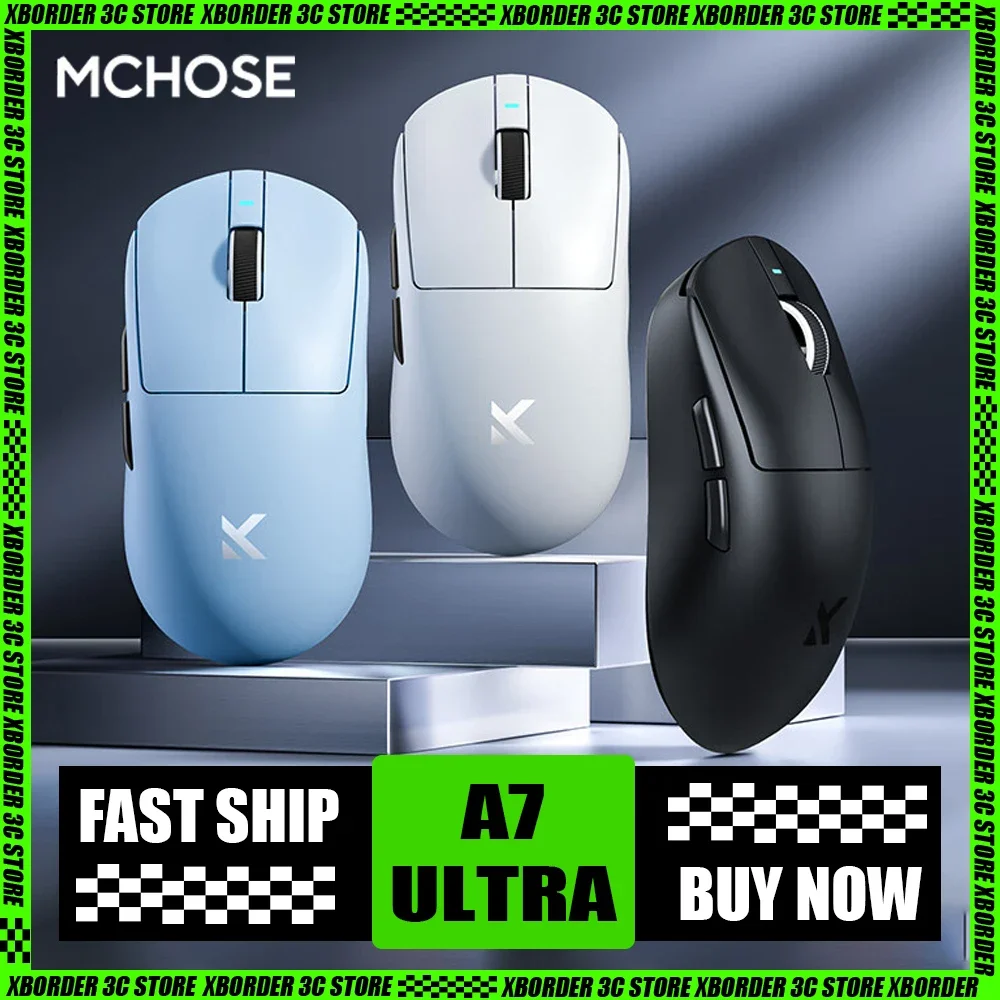 MCHOSE A7 Ultra Mouse PAW 3950 Three Mode Bluetooth Wireless Gaming Mouse Ergonomics E-sports Office Pc Gamer Accessories Gifts