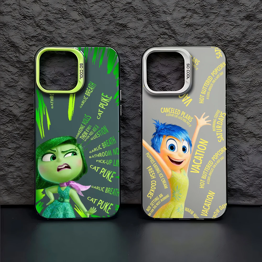 Nowe etui na telefon Disneys Movie Inside Out 2 do iPhone 16 15 14 13 12 11 Pro Max X XR XSMAX 8 7 Plus Candy Matte Shockproof Back