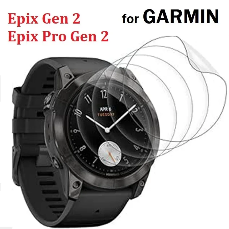 1-5 peças para garmin relógio inteligente filme de hidrogel para garmin epix gen 2/epix pro gen 2 47mm 51mm protetor de tela