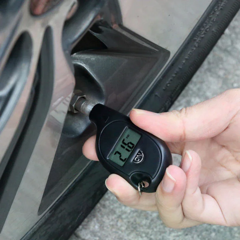 Mini Keychain Style Tire Gauge Digital Lcd Display Car Tire Air Pressure Tester Meter Auto Car Motorcycle Tire Safety Alarm
