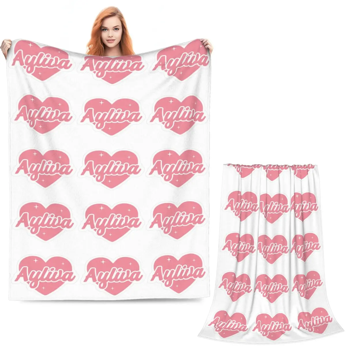 A-Ayliva Cool Singer Pink Heart Blankets Soft Warm Flannel Throw Blanket Bedding for Bed Living room Picnic Travel Home Sofa