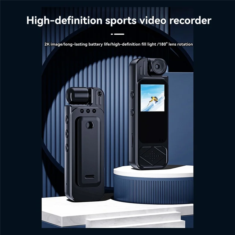 B49C Law Enforcement 1080P Infrared Night Vision Camera With Screen Mini Back Clip For Security Evidence Recording