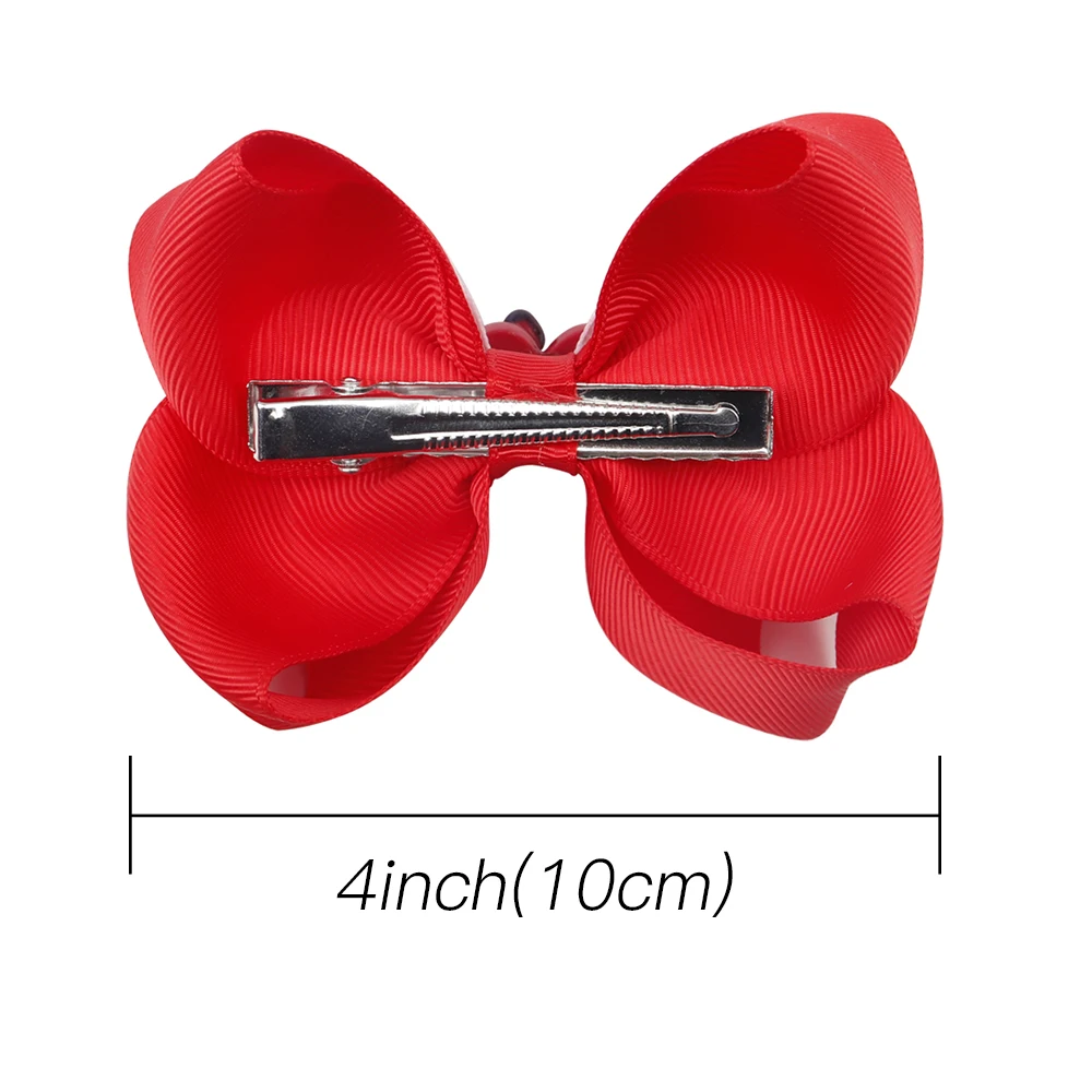 CN 4 Inch Hair Clips For Girls Kids Grosgrain Ribbon Hair Bows Saint Valentine's Day Hair Bows Hair Accessories