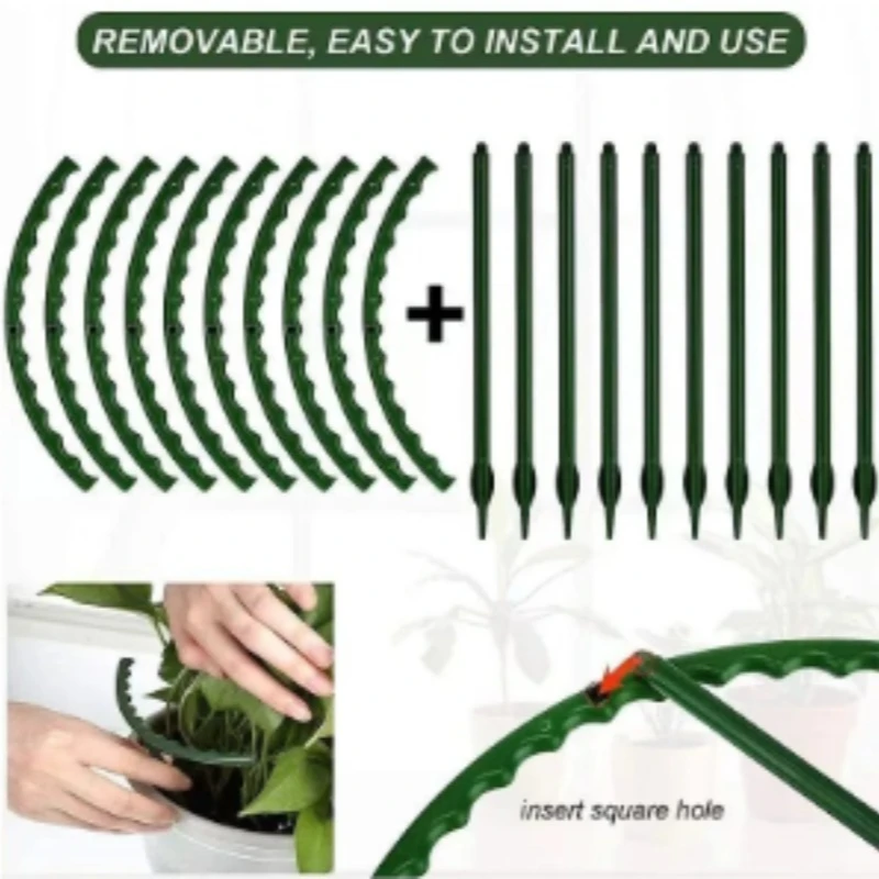 Plastic Plant Support Pile Frame Greenhouse Arrangement Semicircle Fixed Rod Indoor Flower Plant Vine Climbing Bracket