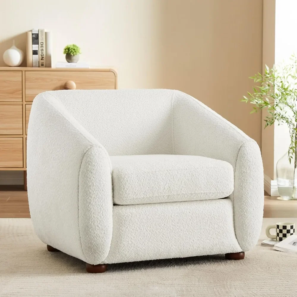 

Living Room Chairs, Soft Padded Armchairs, Accent Club Chair, Furry Sherpa Elegant and Cozy Chair