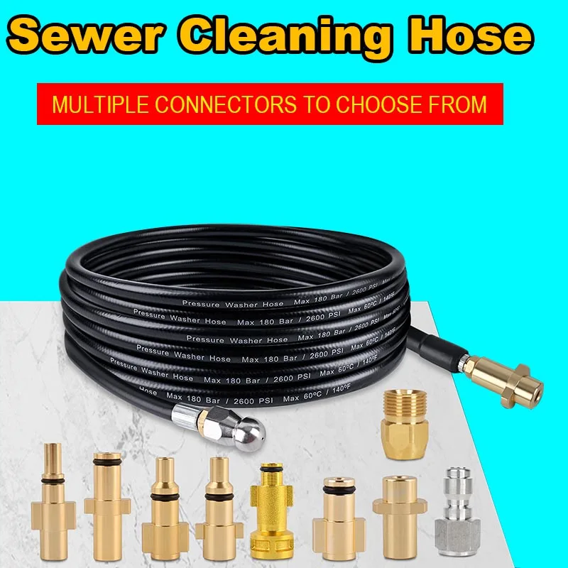10/20M High Pressure Washer Sewer Drain Water Cleaning Hose Pipe Jetting Hose Kit For Karcher  Huter  Elitech AR Blue Clean ﻿