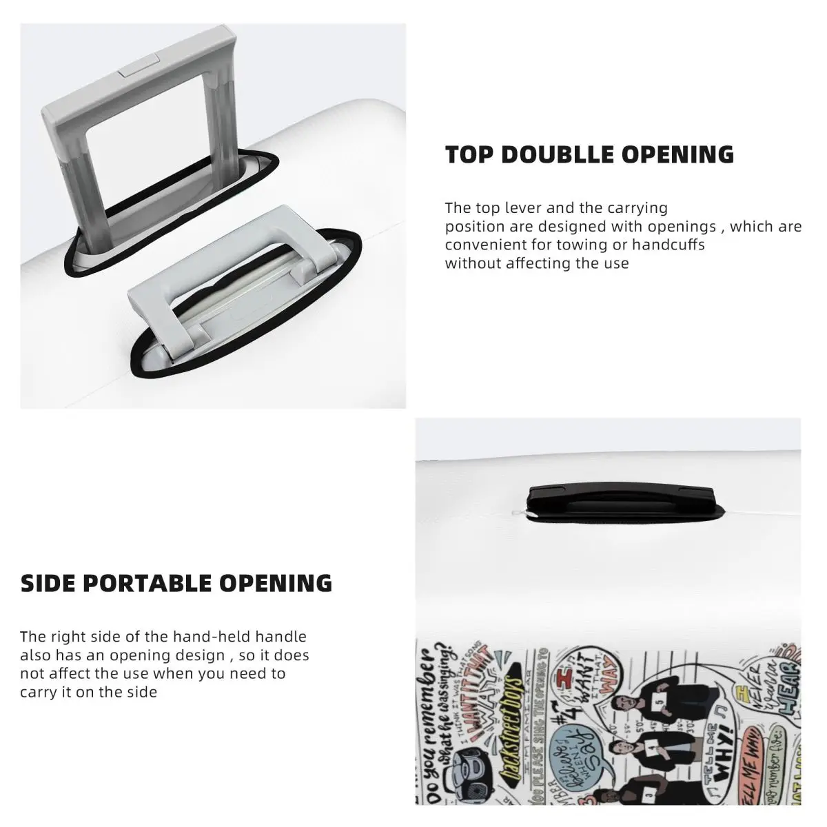 Quiero que camino B99 (colorido) Funda protectora para maleta Fundas protectoras elásticas para equipaje de viaje para 18-32 pulgadas