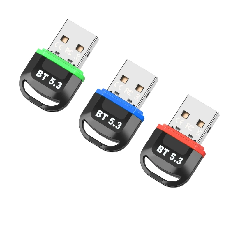 2PCS Low Power USB 20M Wireless BT 5.3 Dual Mode Audio Transmission Dongle Adapter