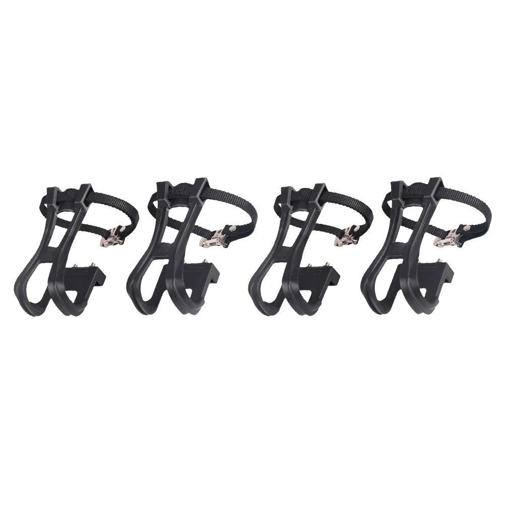 

2Pairs Toe Clips and Straps for Bikes Indoor Exercise Cycling Pedal Control Simple Installation Bike Pedals with Clips Straps