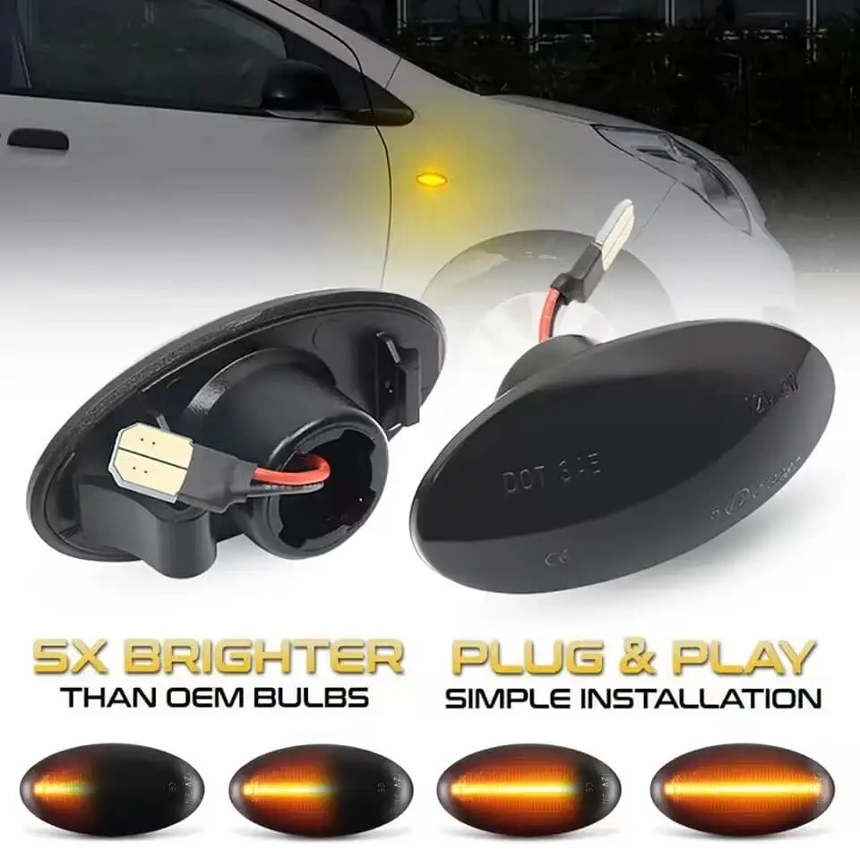 2pcs For Suzuki Swift Jimmy Vitara SX4 Alto Led Dynamic Side Marker Turn Signal Light Sequential Blinker Light Amber Indicator