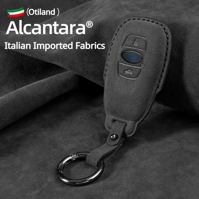 Alcantara Suede Remote Car Key Case Cover Shell For Subaru Forester XV, Outback, Legacy Cover Protector Interior Accessories