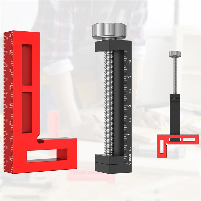 A26F-مشبك زاوية درج الخزانة 90 °   تحديد المواقع مربع C المشبك لوح خشبي تركيب النجارة تثبيت المشبك