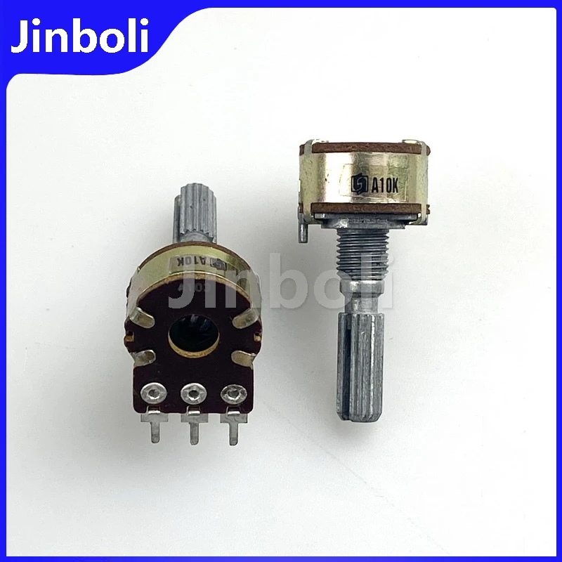 2PCS 16 Type 6Pins Double Potentiometer A10K Computer Speaker Audio Amplifier Volume Adjustment Handle Length 25mm