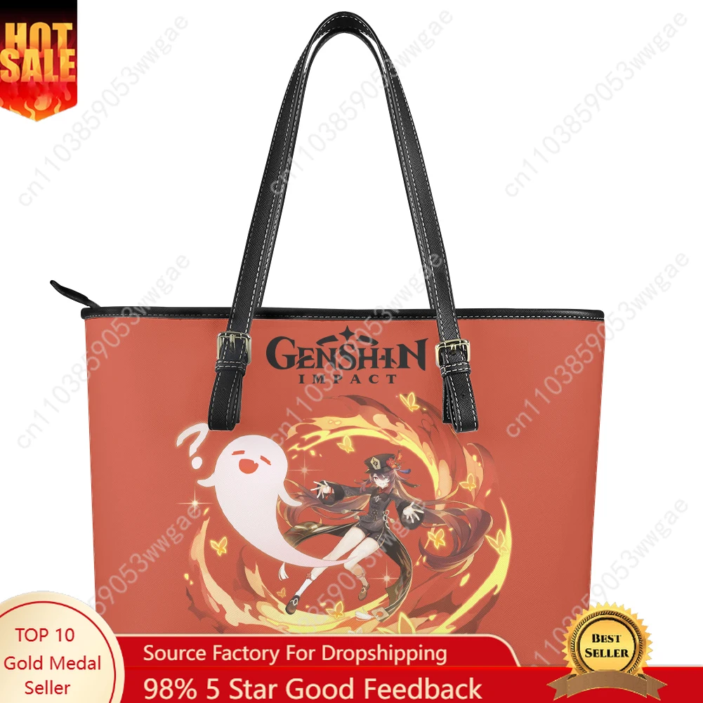 

Genshin Walnut Handbag Womens Mens Vintage Personalized Tote Bag Shoulder Bag Business Leather Purse Travel Customized Bag Gift