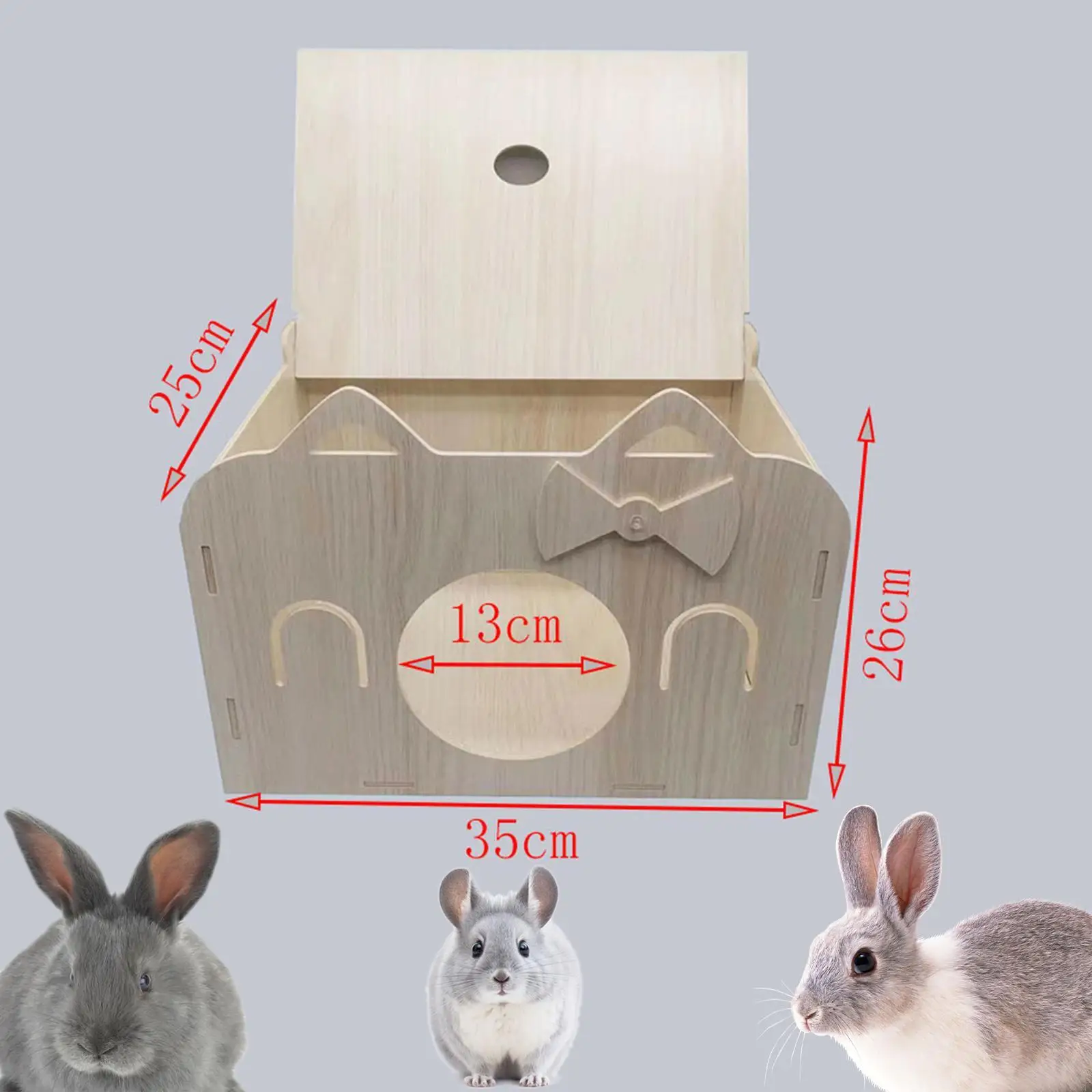 Casa escondite para hámster, casa para hámster de madera, escondite para hámster, decoración de hábitat, escondite de animales pequeños para gerbos y ratas