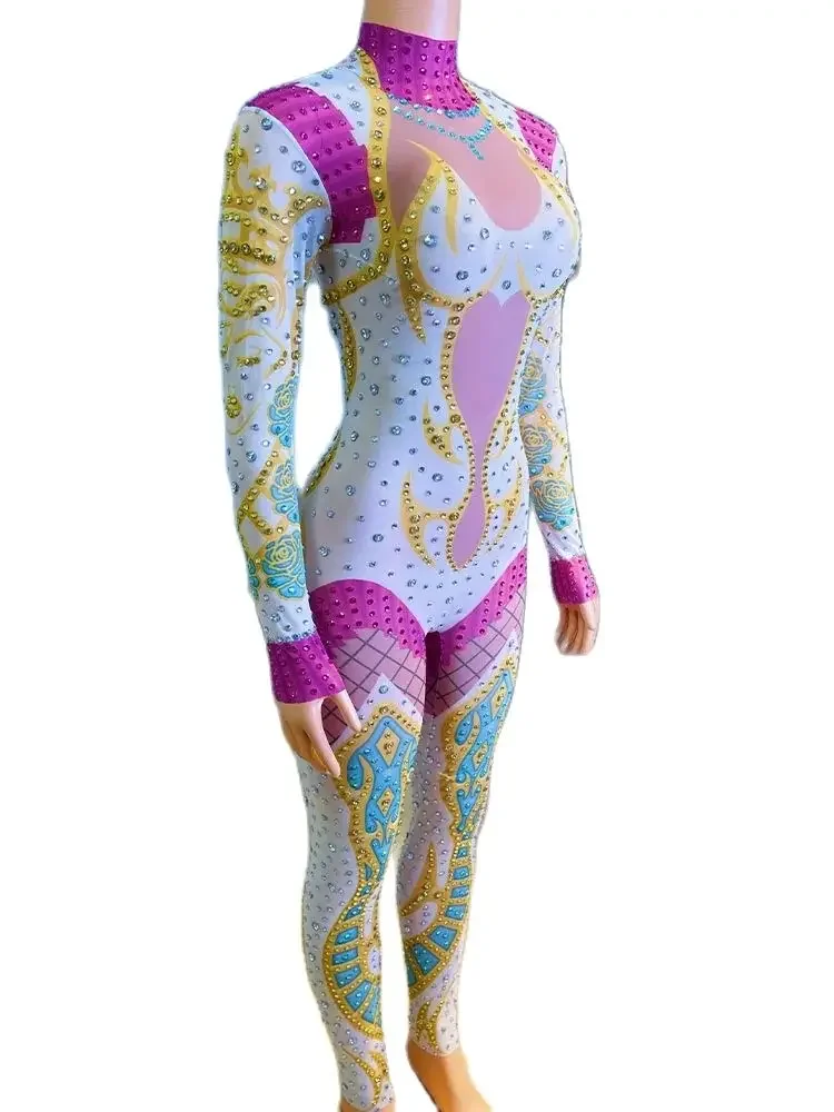 

Fashionable Women'S Clothing High Quality Hot Stamping Elastic Printed Jumpsuit