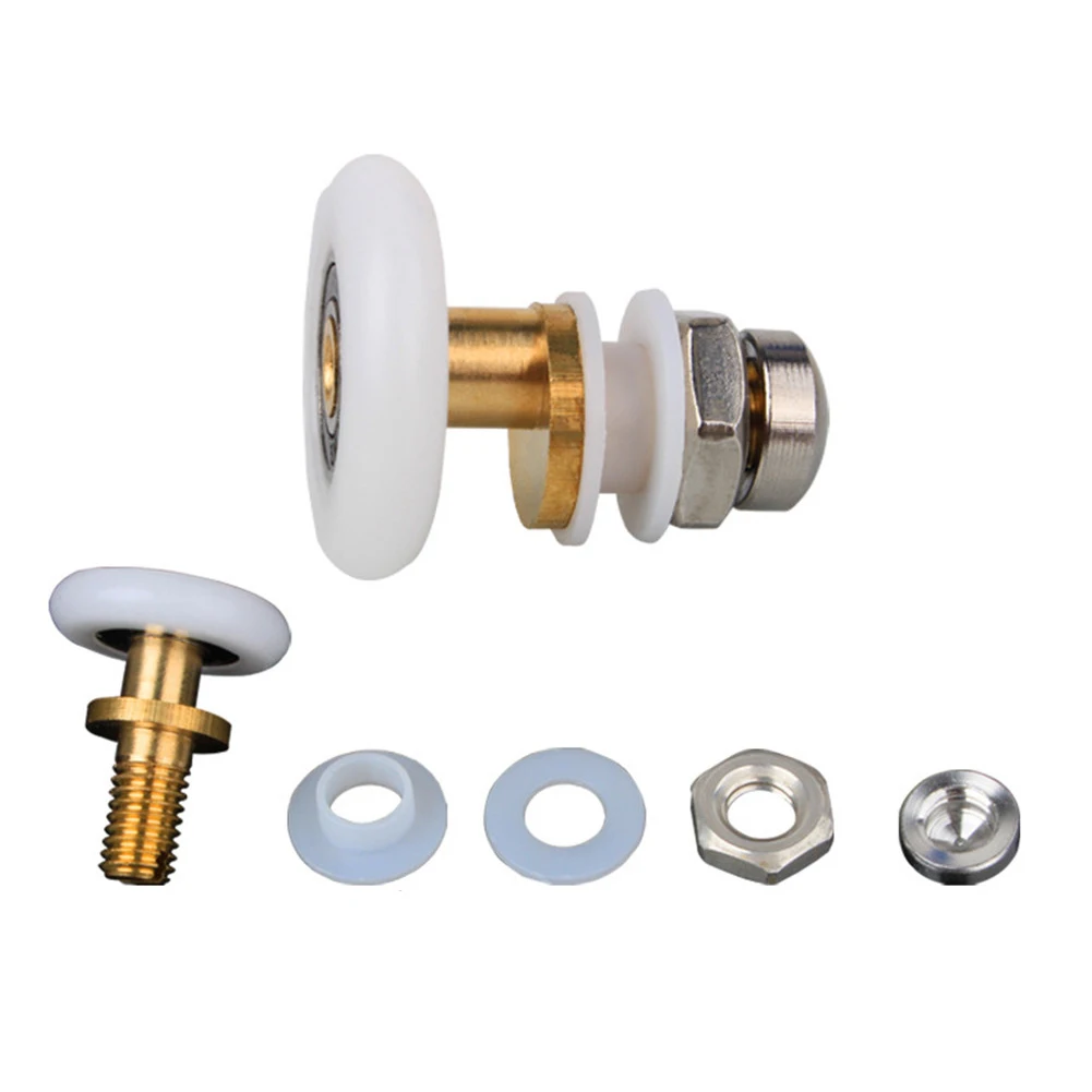 

Нейлоновые и медные ролики для душевых дверей, комплект из 4 сменных колес для раздвижных стеклянных дверей для плавного и тихого использования