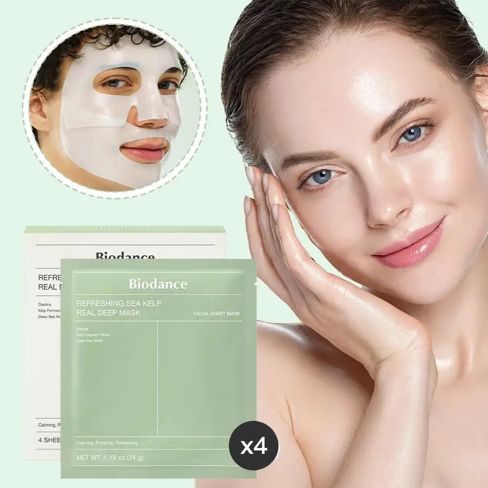 BIODANCE Bio-Collagen Deep Hydrating Gel Mask, nächtlich feuchtigkeitsspendend, schrumpfende Poren, verbessert die Elastizität 1/4 Stück
