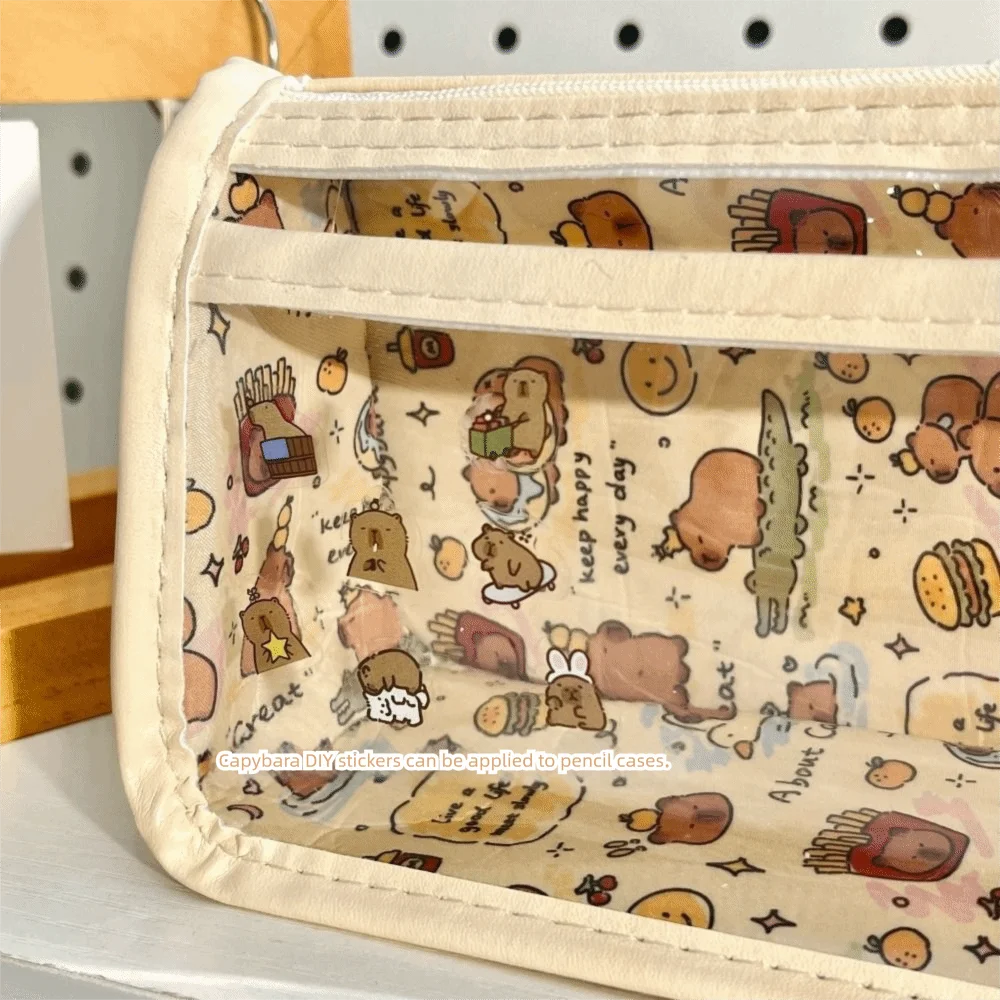 High Quality Capybara/Dog Pen Bag Large Capacity Multifunctional Pencil Case Transparent Pen Box for School Office