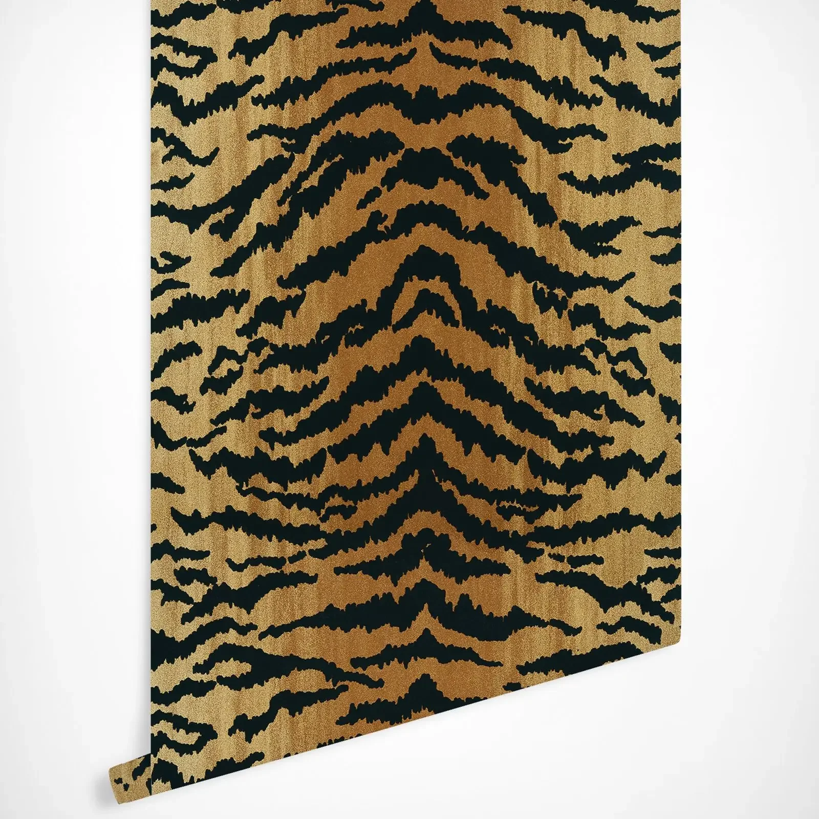The Tiger Wallpaper in yellow and Black, Artificial Tiger Leather Wall covering, restrore Dark Color Wallpaper