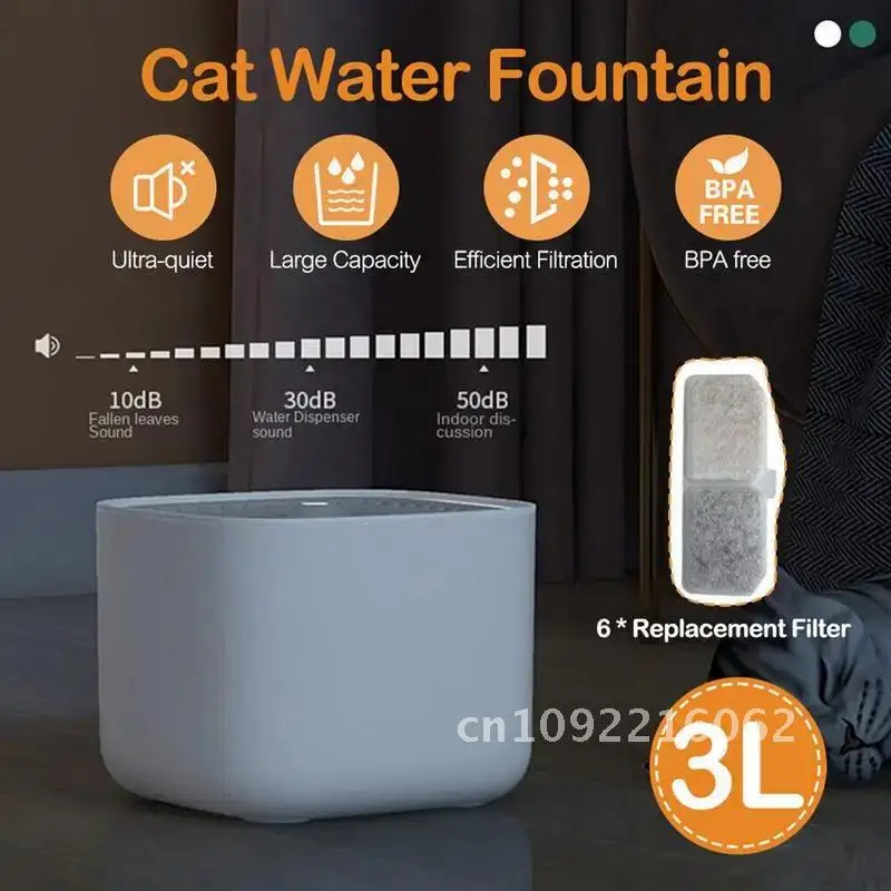 

Cat Water Fountain 3L Portable Automatic Dog Water Feeder USB Cat Cat Dispenser Water And Water Dog Fountain Fountain For Indoor