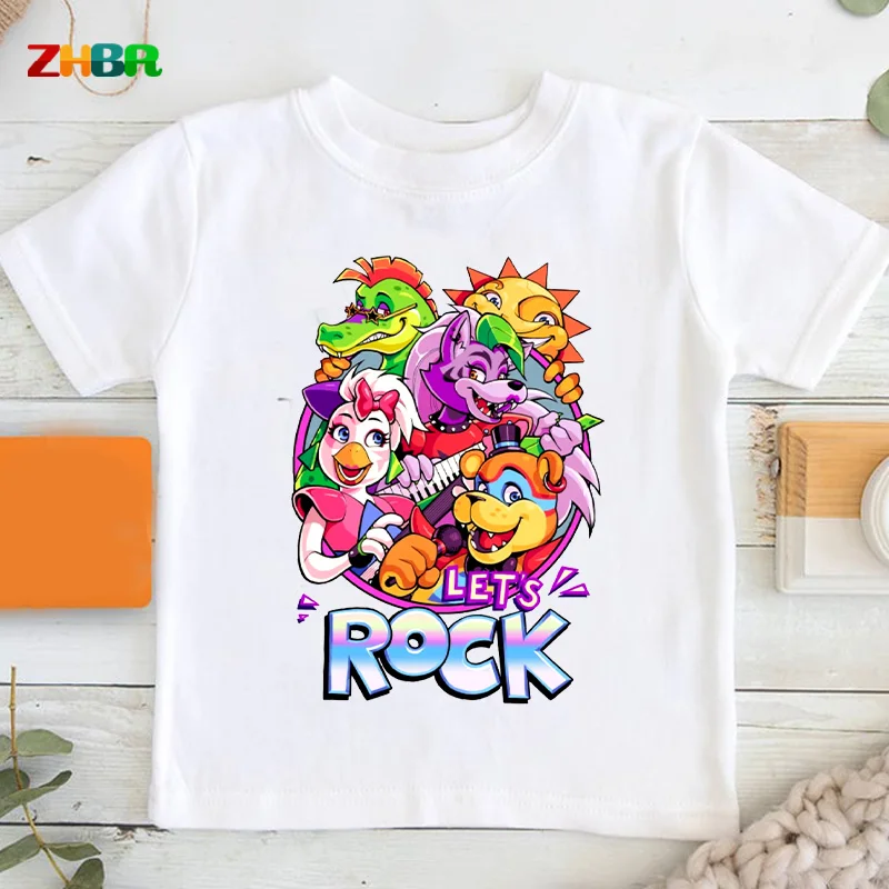 

kids Shirt let's rock Boy Girl T-Shirts Kids Princess Matching Tee Girls Little Short TShirt children Clothes Clothing T-shirt