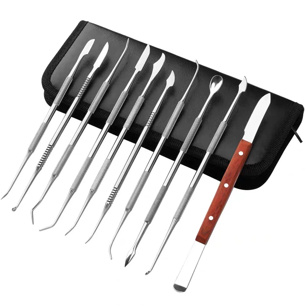 

10 шт., стоматологический шпатель, гипсовый нож, практичный универсальный набор инструментов из нержавеющей стали для резьбы по воску, стоматологический инструмент, стоматологические инструменты