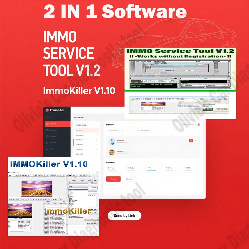 

Latest Version ImmoKiller V1.10 OBD2 Scanner IMMO Off Car Software ECU Programmer + IMMO SERVICE TOOL V1.2 Immo Off Software
