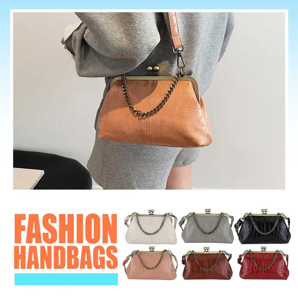 خمر قبلة قفل حقيبة كروسبودي نمط التمساح مساء مخلب محفظة بو الجلود حمل حقيبة للنساء العمل التسوق السفر #4