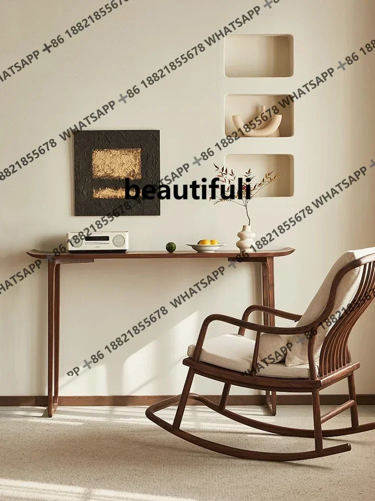 Q181 narrow table case New Chinese entrance storage table Solid wood strip case High foot supply table Entry entrance lll 4