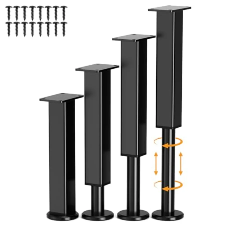 

4 регулируемых металлических ножки для мебели, усиленные, с резиновым нескользящим основанием, для диванов и кроватей, опорные подставки для мебели S-типа