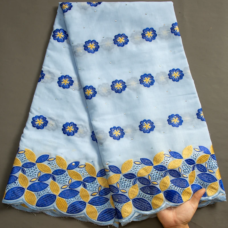 SJD Spitzenstoff aus afrikanischer Baumwolle, 2025, Neuheiten, Schweizer Baumwoll-Spitzenstoffe mit Kristall zum Nähen, Hochzeit, Party, Kleid 3444