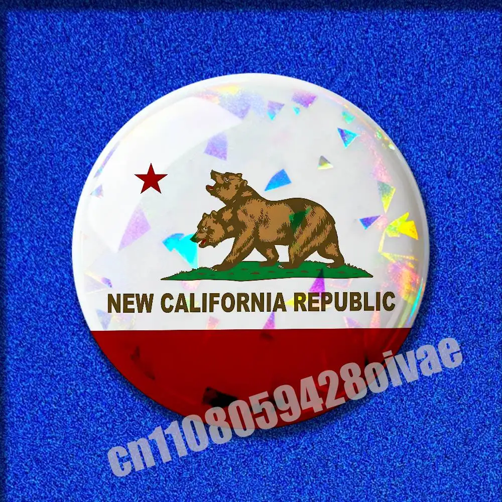 NCR New California Republic Flag Insignia Badge Cover For Ornament 75mm 25mm 44mm Brooch Button Round Pins - view 4