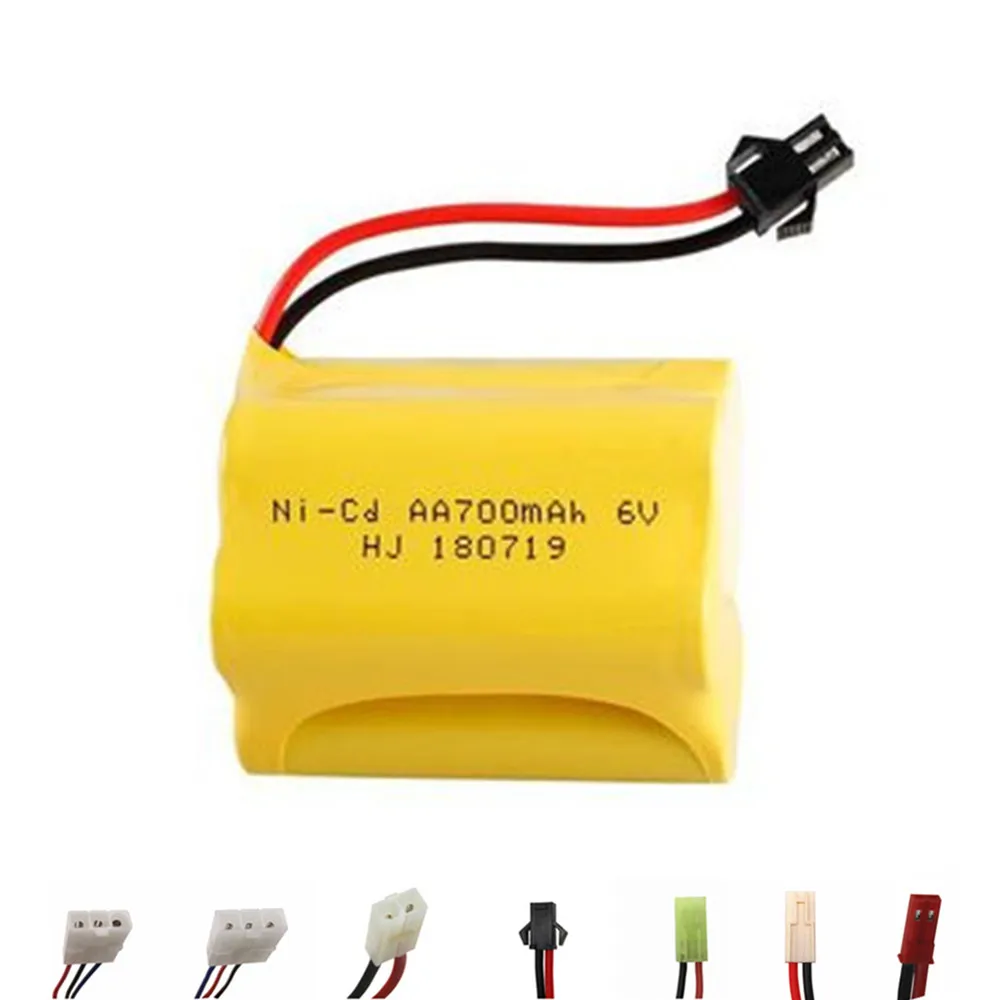 

6v 700mah NiCD Battery For Rc toys Cars Boats Guns Tanks Robots AA 6v Rechargeable Battery PACK 1PCS to 10 PCS For rc boats