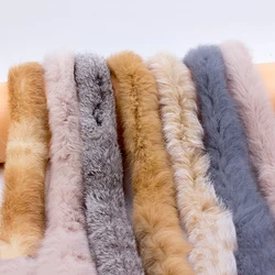 5m/Set Real Rabbit Fur DIY Sewing Trimming Ribbon Tapes for Garment Edge Shoes Fluffy Accessories Costume Crafts Fur Decoration