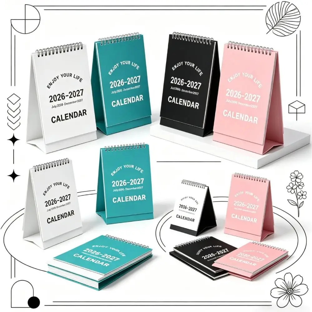 New Portable Mini Desktop Calendar Spiral Bound Monthly Planner Spiral Desk Calendar Memo Planner Student Stationery