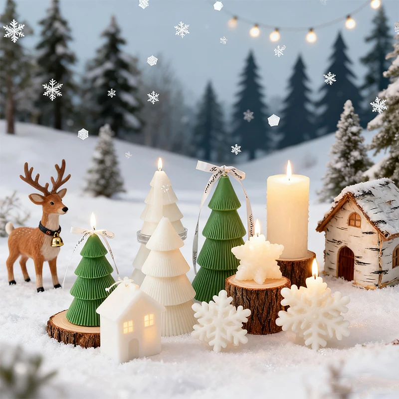 

Christmas Tree Silicone Mold DIY Handmade Aromatherapy Candle Festive Decor Ornament Craft Tool for Christmas