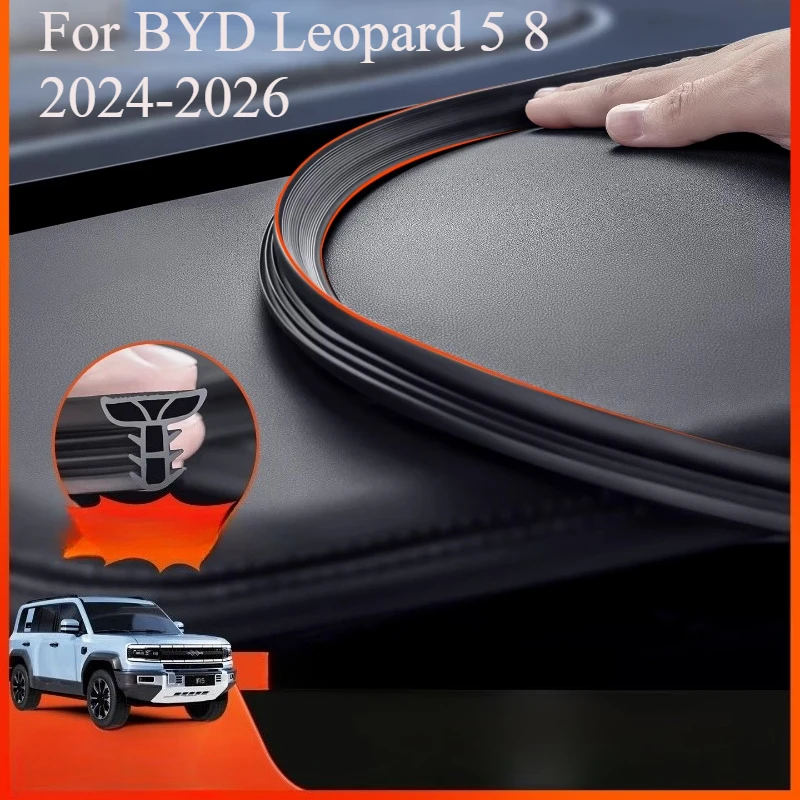 

For BYD Leopard 5 8 2024-2026 Dashboard Seal Strip, Windshield Gap Filler Noise Reduction, PU Foam Dustproof Weather Stripping