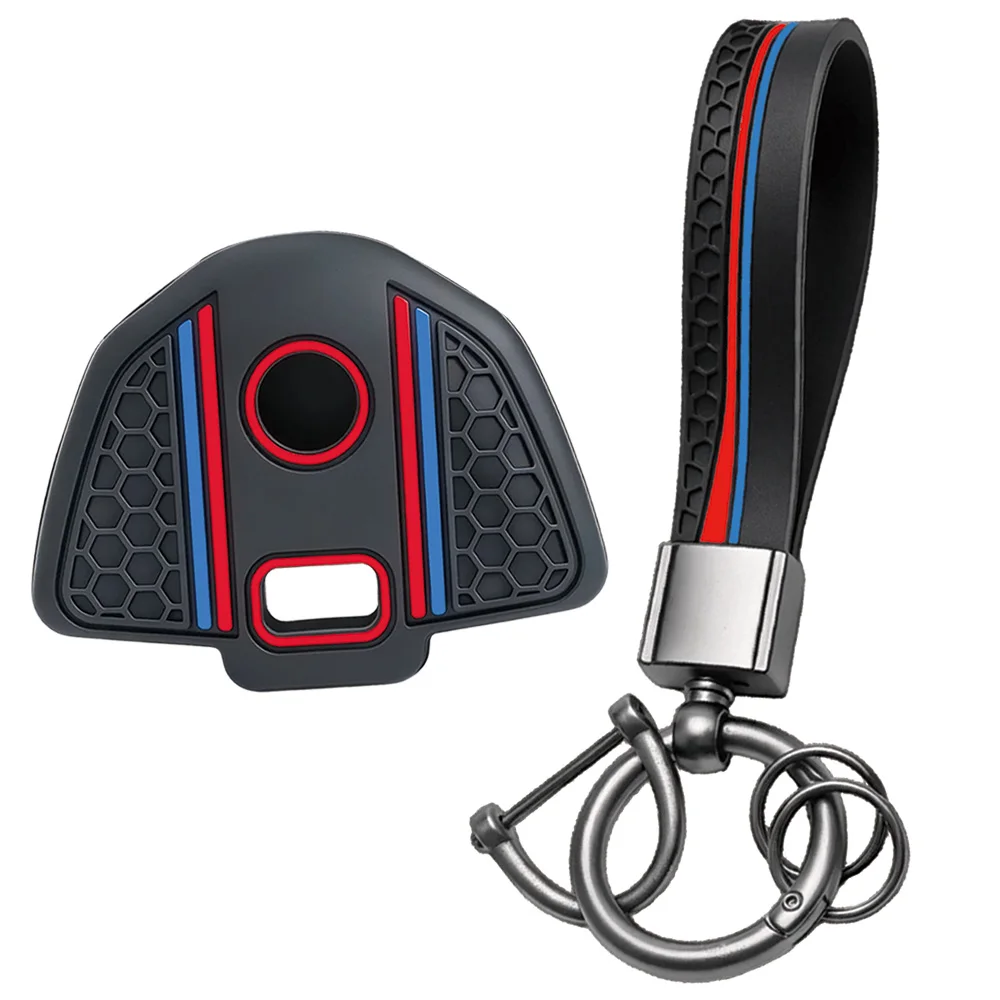 Silicone Key Case For BMW F650GS F700GS F800GS F800ST K1200R K1200S K1300R K1300S K1600GT K1600GTL With Wrist Strap And Key Ring