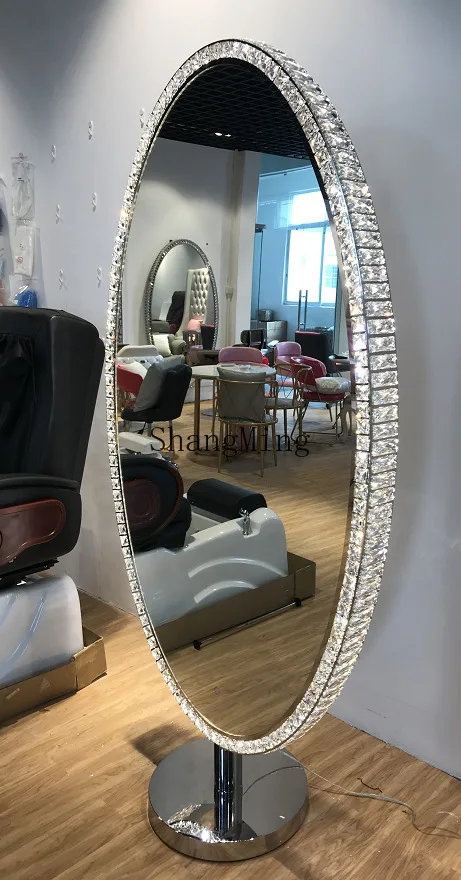 

CL high-end barber shop bridal shop oval stainless steel floorcrystal size smart