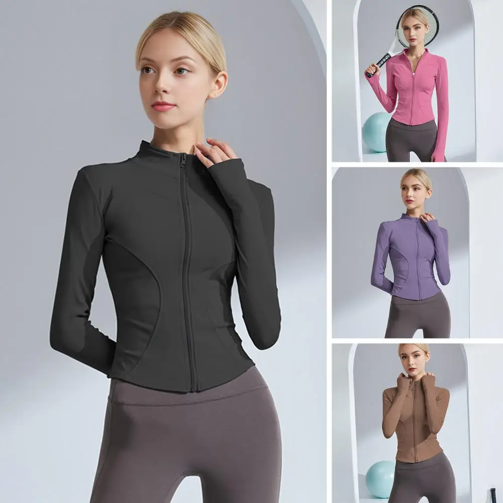Women Yoga Clothes Quick Dry Slim Fit Shirts Yoga Sportwear with Thumb Holes for Running Gym Aerobics Yoga Sportwear