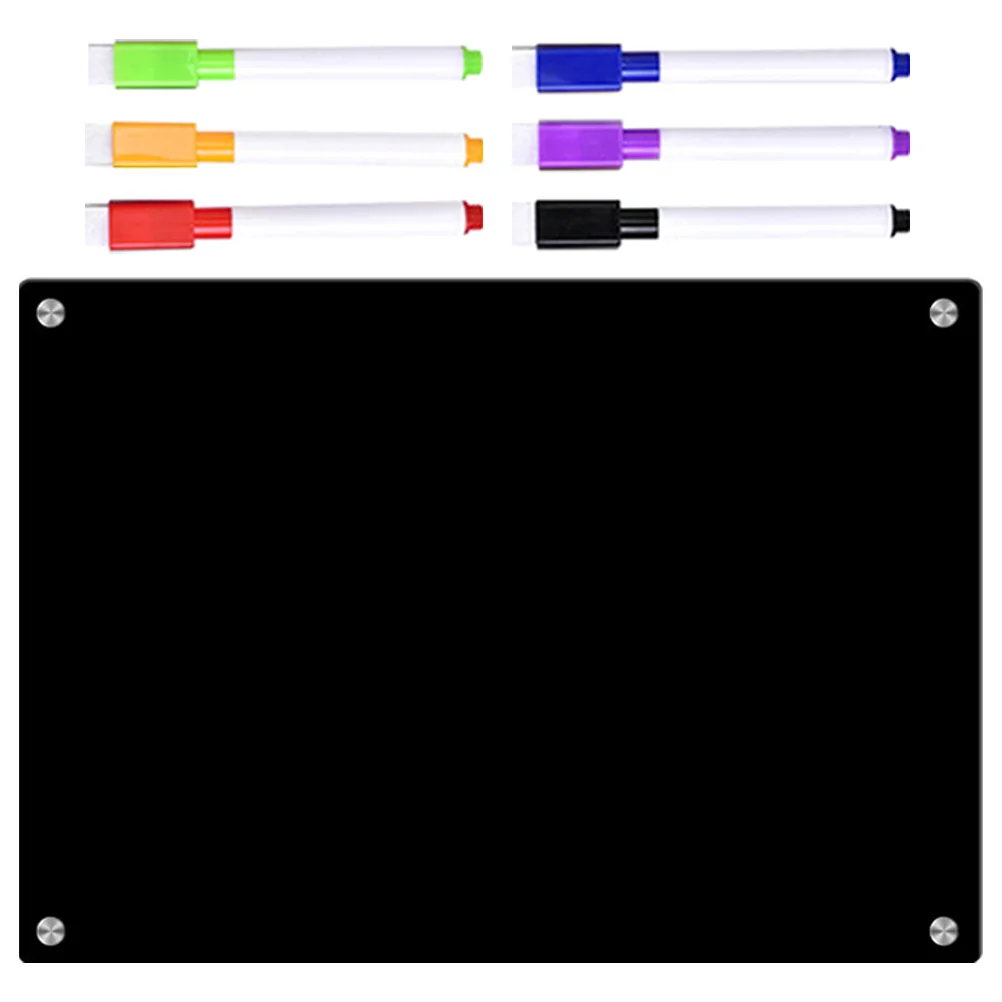 Tablica ogłoszeń wielokrotnego zapisu Lodówka Artykuły kuchenne Czarne akrylowe małe tablice suchościeralne