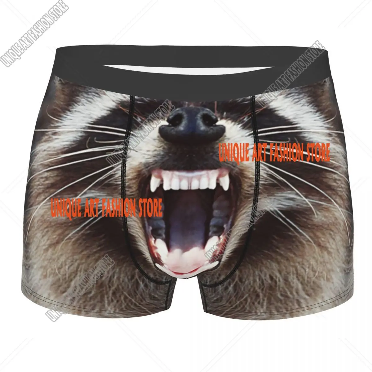 Custom Sexy Male Sexy Raccoon Snarling Underwear Trash Panda Racoon Boxer Briefs Stretch Shorts Panties Underpants