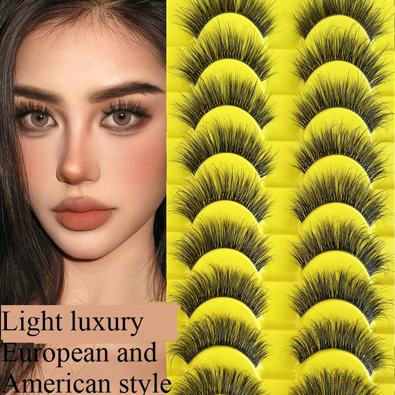 YOKPN Накладные ресницы Light Luxury, 5D, многослойные, имитация норки, для тайского макияжа, объемные, 10 пар, 1 коробка
