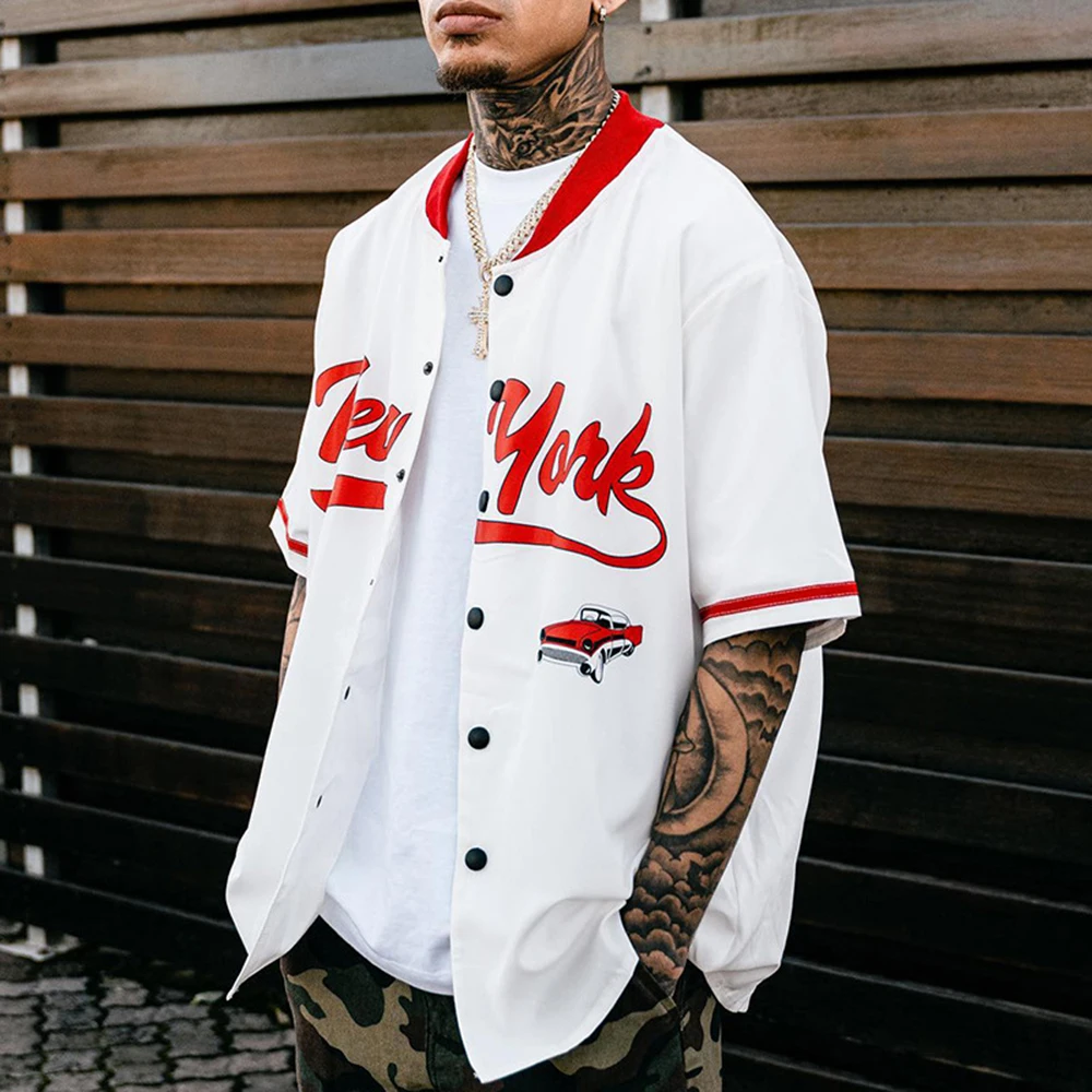 

Summer New Men's Y2k Short-Sleeved Shirt American Retro Fashion Trend Street Hip-Hop Loose Breathable Casual 2025 Men's Tops