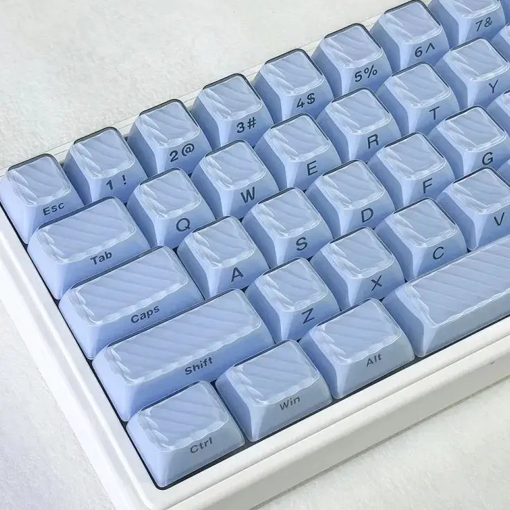 

Jelly Crystal Keycap Magic Wave 2.0 Side Engraved Pc Ice Crystal 136Key2.25/2.75U Space Bar Alice Layout Blue Pink White Keycap